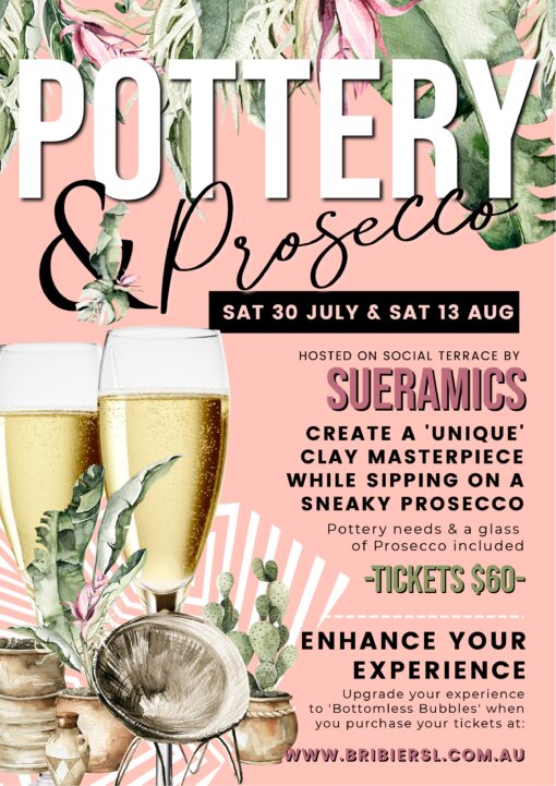 Pottery and Prosecco - 13th of August - Standard Ticket